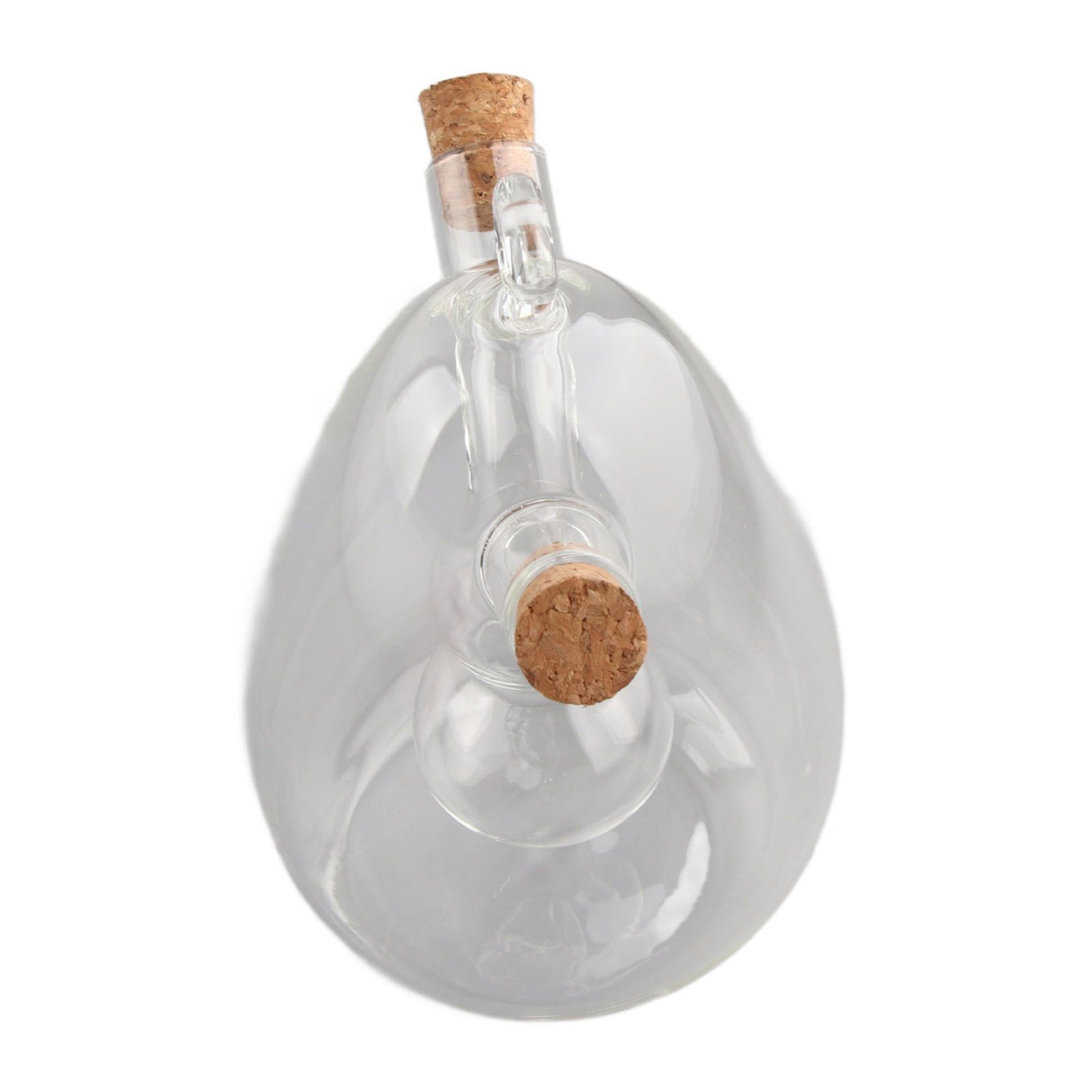 Glass Oil Control Jar Kitchen 2 in 1 Sealed Oil and Vinegar Dispenser Transparent Oil and Vinegar Bottle