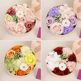 Artificial Flowers Combo Box Simulation Fake Soap Flower Round Box Valentine's Day Holiday Gift - 45-Degree Angle