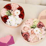 Artificial Flowers Combo Box Simulation Fake Soap Flower Round Box Valentine's Day Holiday Gift