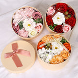 Artificial Flowers Combo Box Simulation Fake Soap Flower Round Box Valentine's Day Holiday Gift