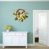 Artificial Wreath Yellow Wild Daisy Half Wreath Easter Decoration Wreath Artificial Flowers Front Door Wreath