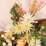 Artificial Wild Chrysanthemum Half Wreath Easter Decorative Wreaths for Home Front Door Decoration