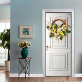 Artificial Wild Chrysanthemum Half Wreath Easter Decorative Wreaths for Home Front Door Decoration