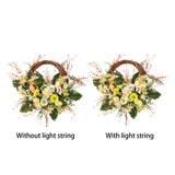 Artificial Wild Chrysanthemum Half Wreath Easter Decorative Wreaths for Home Front Door Decoration