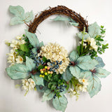 Artificial Hydrangea Wreath Spring Decorative Door Hanging Wall Wreath for Home Door