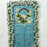 Artificial Hydrangea Wreath Spring Decorative Door Hanging Wall Wreath for Home Door