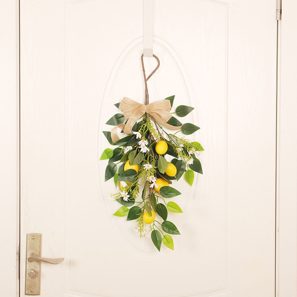 Artificial Lemon Teardrop Wreath Wall Hanging Teardrop Lemon Fruit Wreath Artificial Lemon Swag
