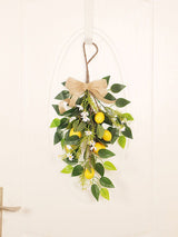 Artificial Lemon Teardrop Wreath Wall Hanging Teardrop Lemon Fruit Wreath Artificial Lemon Swag