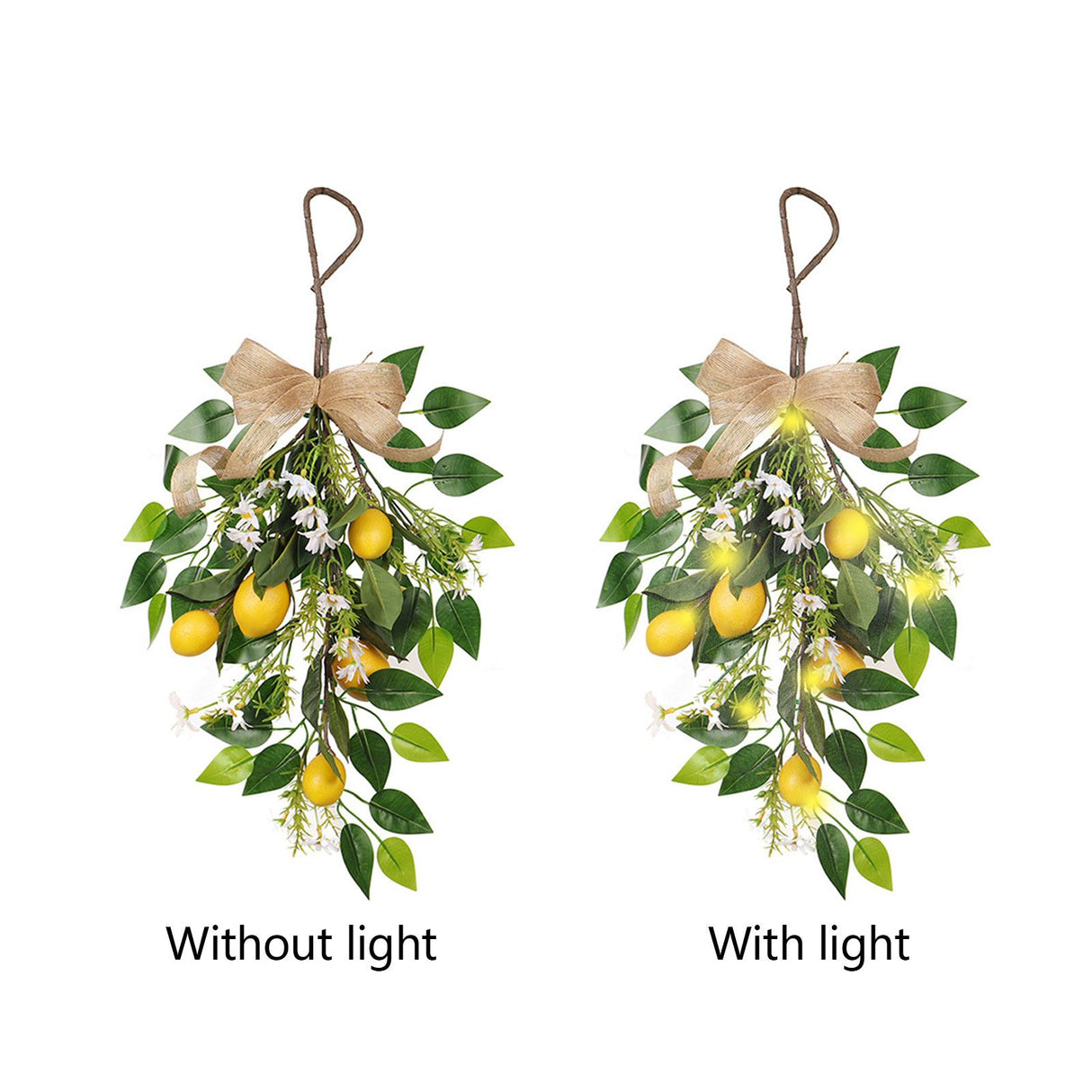 Artificial Lemon Teardrop Wreath Wall Hanging Teardrop Lemon Fruit Wreath Artificial Lemon Swag