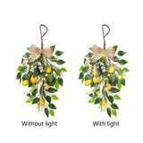 Artificial Lemon Teardrop Wreath Wall Hanging Teardrop Lemon Fruit Wreath Artificial Lemon Swag