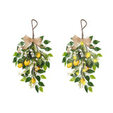 Artificial Lemon Teardrop Wreath Wall Hanging Teardrop Lemon Fruit Wreath Artificial Lemon Swag