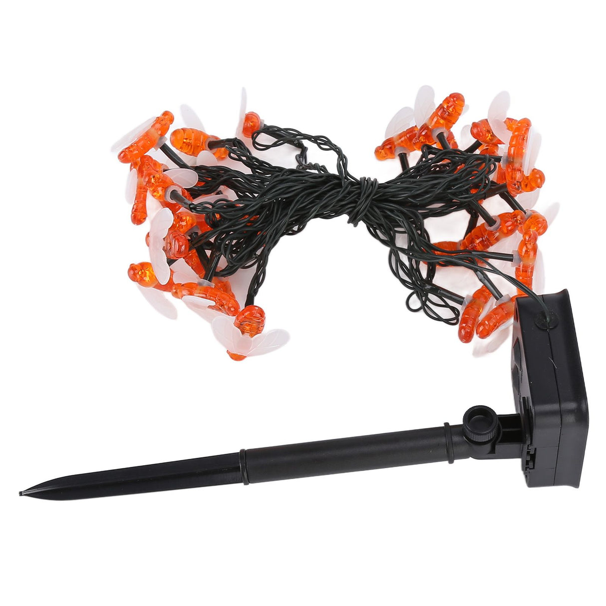 LED Solar String Lights Bee Shaped Waterproof Decorative Light for Outdoor Garden Patio Warm White6.5M 30LED 2 Work Mode