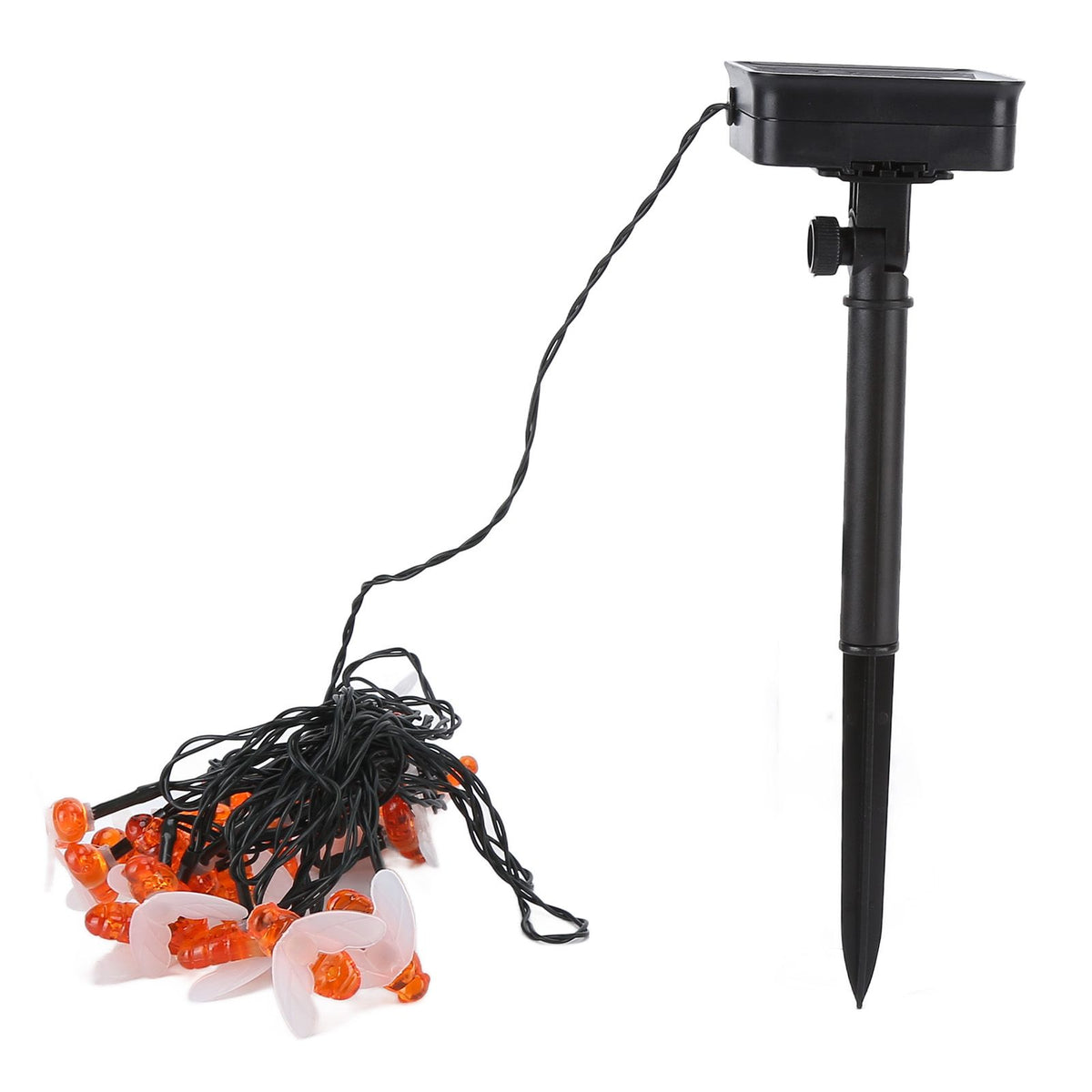 LED Solar String Lights Bee Shaped Waterproof Decorative Light for Outdoor Garden Patio Warm White6.5M 30LED 2 Work Mode