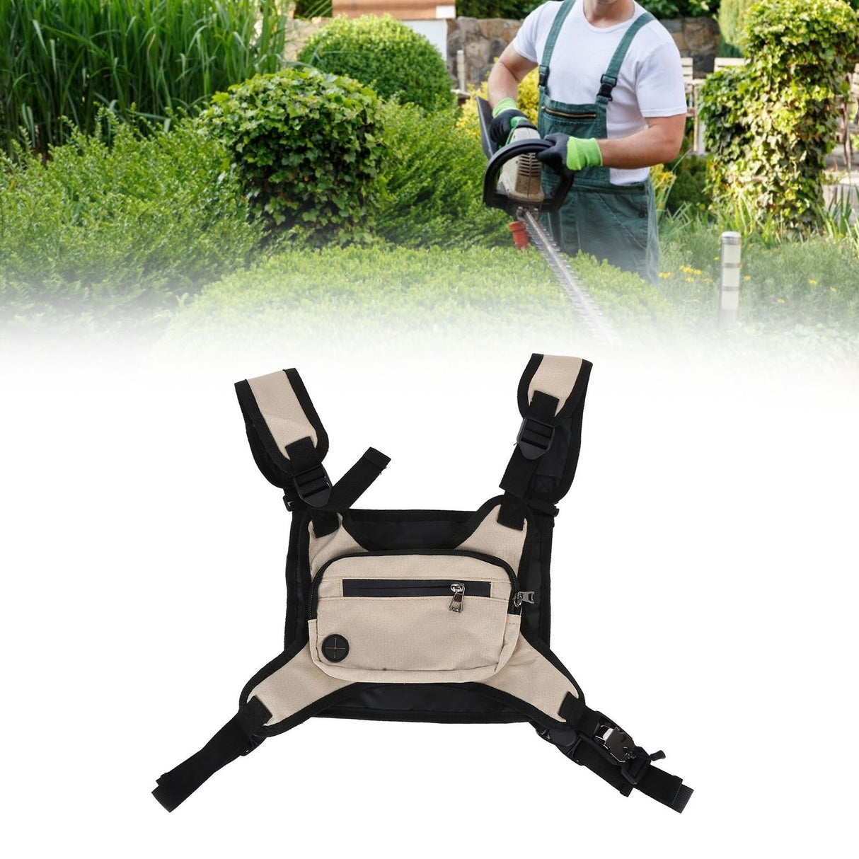 Outdoor Gardening Bag Running Backpack Vest Bag Storage Bag for Man Woman RunningKhaki