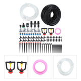 30m Drip Irrigation Kit Tubing Hose Nozzles Adapters Valves Drippers Set Garden Watering System - 45-Degree Angle
