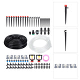 30m Drip Irrigation Kit Tubing Hose Nozzles Adapters Valves Drippers Set Garden Watering System