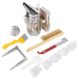 11Pc/Set Beehive Smoker Bee Brush Yellow Needle Scratcher Queen Bee Clips Comb Scratcher Kit