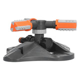 Lawn Water Sprinkler Automatic Flower Watering Device Three Prong Sprinkler for Garden Watering Gardening IrrigationOrange - Side View