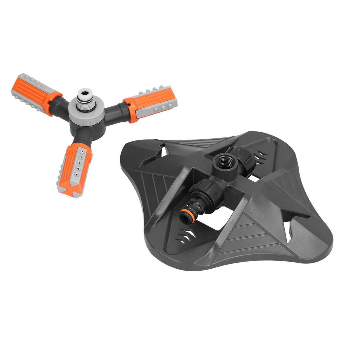Lawn Water Sprinkler Automatic Flower Watering Device Three Prong Sprinkler for Garden Watering Gardening IrrigationOrange