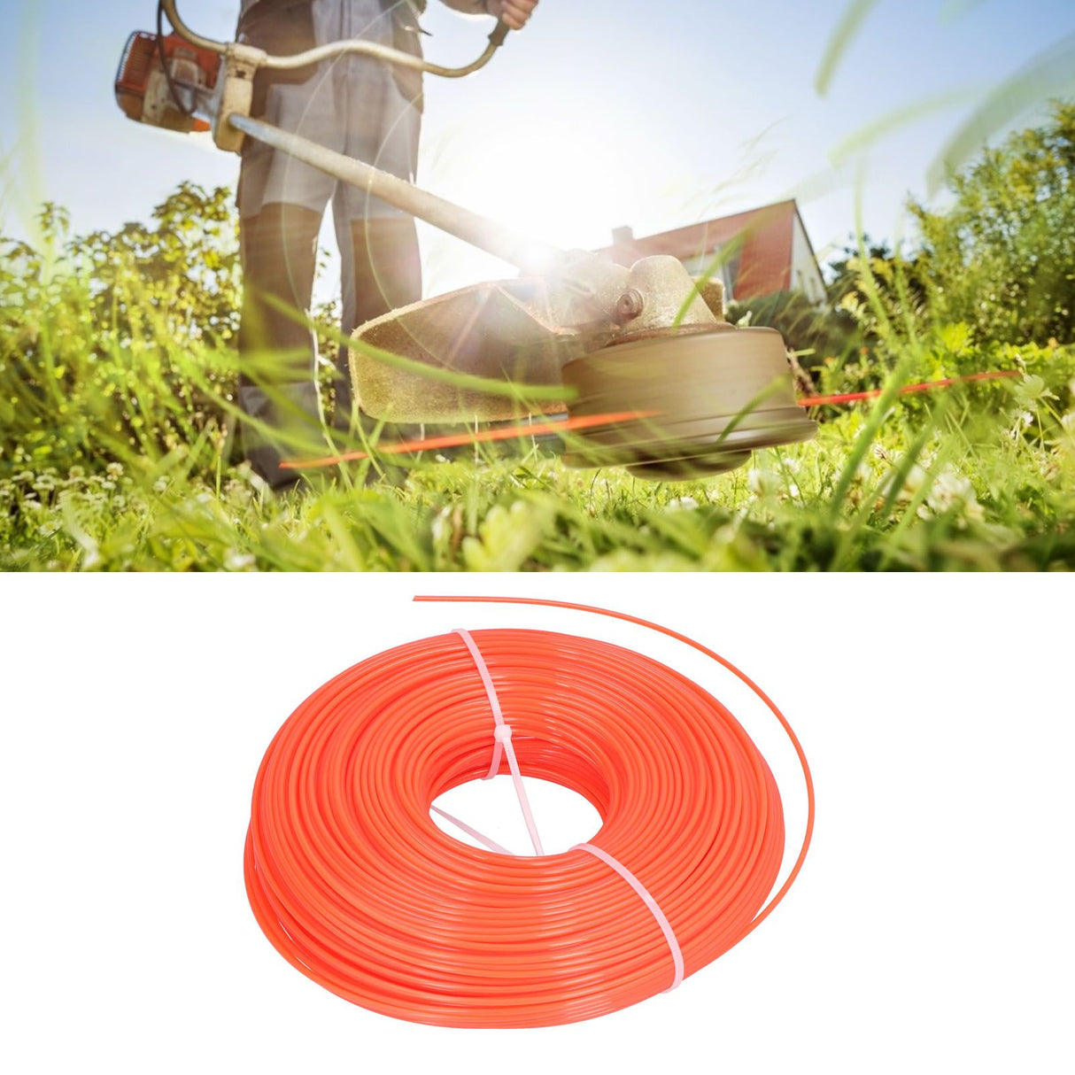 120m Trimmer Cord 2.4mm Nylon Round Grass Trimmer Line Replacement Part for Lawn Garden
