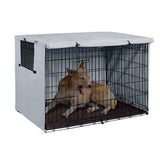109x76x74cm Dogs Wire Crate Cover Waterproof Dustproof Pet Cage Cover for Indoor Outdoor ProtectionGray