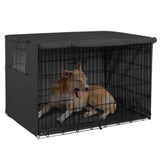 124.5x84x79cm Dogs Wire Crate Cover Waterproof Sunscreen Dustproof Pet Cage Cover for OutdoofBlack - Extra Image