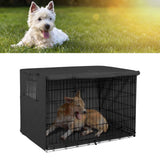 124.5x84x79cm Dogs Wire Crate Cover Waterproof Sunscreen Dustproof Pet Cage Cover for OutdoofBlack - Extra Image