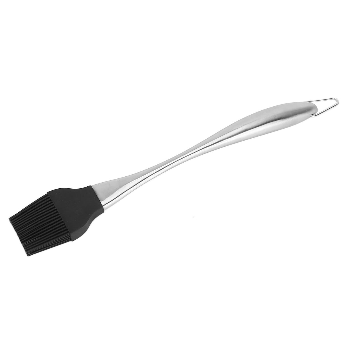 Silicone Brush Stainless Steel Handle High Temperature Resistant Kitchen Baking Barbecue Sauce Oil BrushCurved Handle Large Black