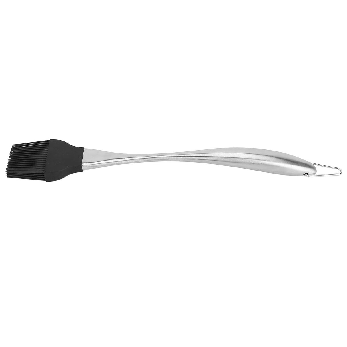 Silicone Brush Stainless Steel Handle High Temperature Resistant Kitchen Baking Barbecue Sauce Oil BrushCurved Handle Large Black