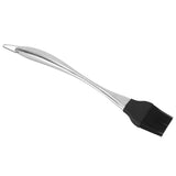 Silicone Brush Stainless Steel Handle High Temperature Resistant Kitchen Baking Barbecue Sauce Oil BrushCurved Handle Large Black - Rear View