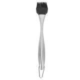 Silicone Brush Stainless Steel Handle High Temperature Resistant Kitchen Baking Barbecue Sauce Oil BrushCurved Handle Large Black - Low Angle