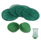 4pcs Outdoor Fly Trap Reusable Hanging Fly Trap Cage Net with Bait Tray for Garden Farm Orchard - 45-Degree Angle