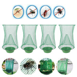 4pcs Outdoor Fly Trap Reusable Hanging Fly Trap Cage Net with Bait Tray for Garden Farm Orchard