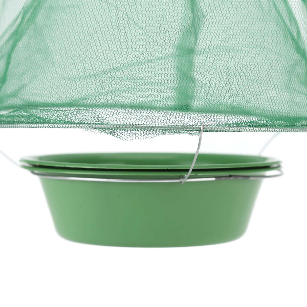 4pcs Outdoor Fly Trap Reusable Hanging Fly Trap Cage Net with Bait Tray for Garden Farm Orchard