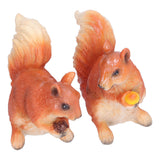 Resin Animal Squirrels Model Cartoon Squirrels Shaped Statue Decoration Synthetic Resin Micro Landscape Crafts for Home Garden Terrace YardStyle 2 - Front View