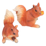 Resin Animal Squirrels Model Cartoon Squirrels Shaped Statue Decoration Synthetic Resin Micro Landscape Crafts for Home Garden Terrace YardStyle 2