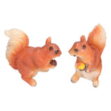 Resin Animal Squirrels Model Cartoon Squirrels Shaped Statue Decoration Synthetic Resin Micro Landscape Crafts for Home Garden Terrace YardStyle 2
