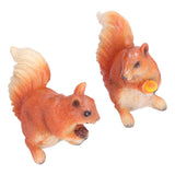 Resin Animal Squirrels Model Cartoon Squirrels Shaped Statue Decoration Synthetic Resin Micro Landscape Crafts for Home Garden Terrace YardStyle 2
