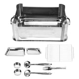 Barbecue Grill Thickened Stainless Steel Grilled Fish Stove Charcoal Alcohol Grill Rectangular Grill Fish RackWindproof Without Pull Handle