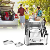 Barbecue Grill Thickened Stainless Steel Grilled Fish Stove Charcoal Alcohol Grill Rectangular Grill Fish RackWindproof Without Pull Handle