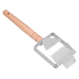 Uncapping Fork Double Head Honey Cutting Fork Scraper Beehive Tool Beekeeping ToolsWooden Handle - Side View