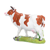 Cow Figurines Brown and White Cow Model Ornament Animal Sculpture Resin Crafts for HomeRaise Head Cow - 45-Degree Angle