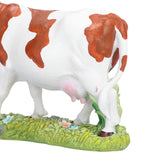 Cow Figurines Brown and White Cow Model Ornament Animal Sculpture Resin Crafts for HomeRaise Head Cow - Extra Image
