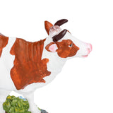 Cow Figurines Brown and White Cow Model Ornament Animal Sculpture Resin Crafts for HomeRaise Head Cow - Extra Image