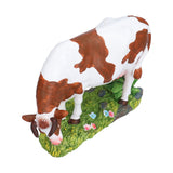 Cow Figurines Brown and White Cow Model Ornament Animal Sculpture Resin Crafts for HomeLower Head Cow - Side View