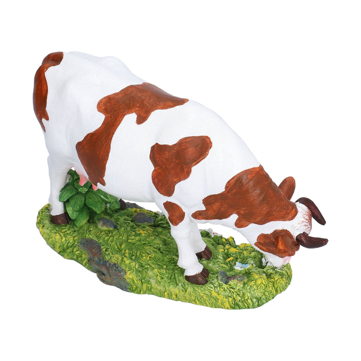Cow Figurines Brown and White Cow Model Ornament Animal Sculpture Resin Crafts for HomeLower Head Cow