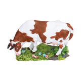 Cow Figurines Brown and White Cow Model Ornament Animal Sculpture Resin Crafts for HomeLower Head Cow - Rear View