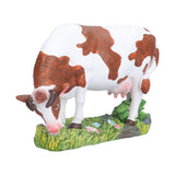 Cow Figurines Brown and White Cow Model Ornament Animal Sculpture Resin Crafts for HomeLower Head Cow - Close-Up Angle