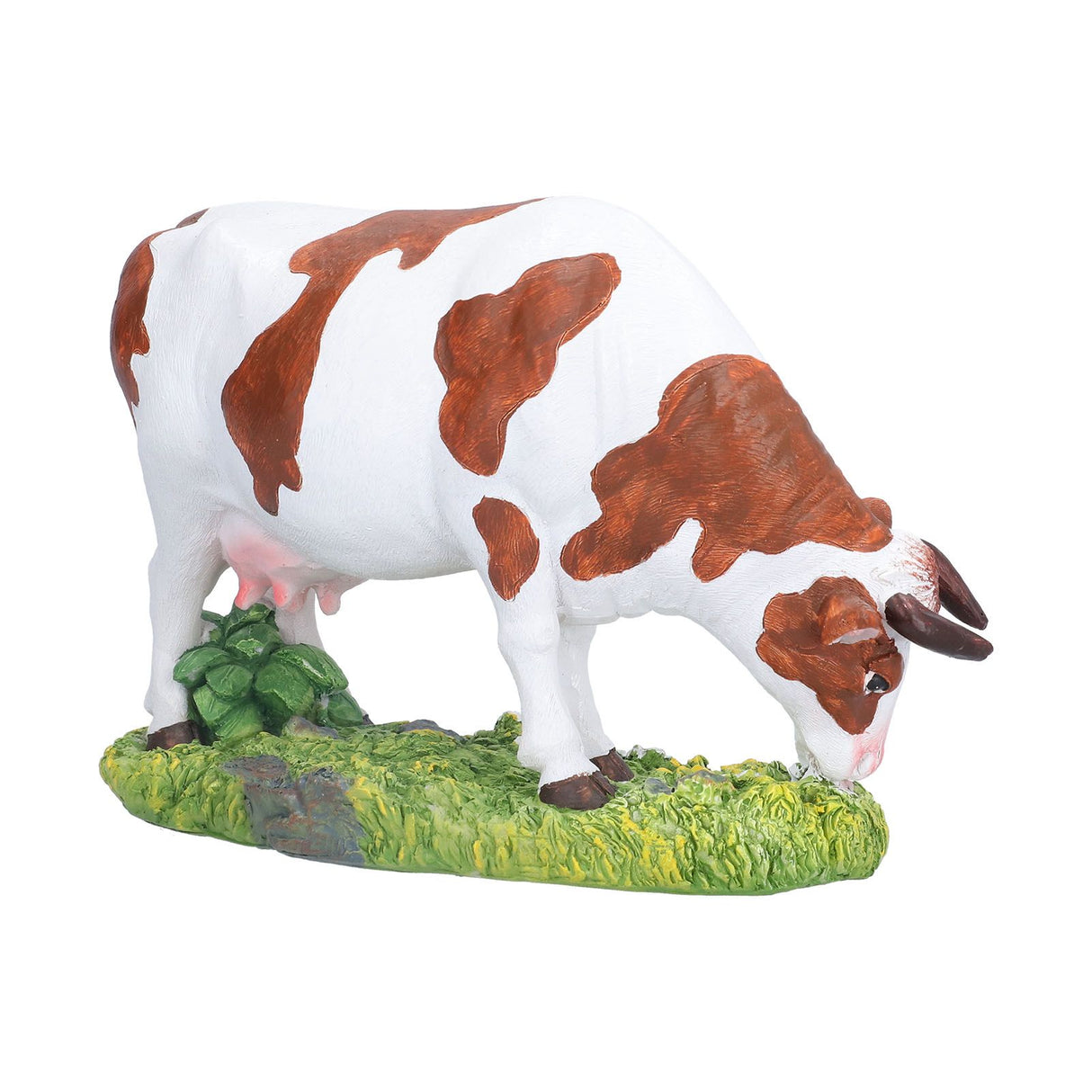 Cow Figurines Brown and White Cow Model Ornament Animal Sculpture Resin Crafts for HomeLower Head Cow