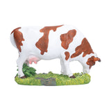 Cow Figurines Brown and White Cow Model Ornament Animal Sculpture Resin Crafts for HomeLower Head Cow
